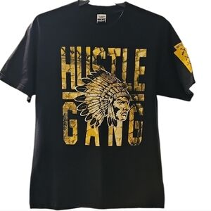 🪶Hustle Gang Black Graphic Roundneck Shortsleeve T-Shirt. Men's Size: XL.